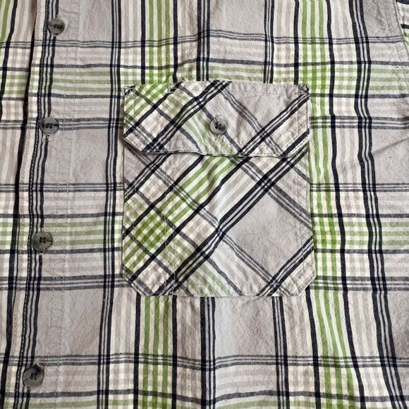 Great Northwest Shirt Mens 2XLT Plaid Short Sleeve Green Plaid Preppy Golf Shirt - Picture 5 of 9